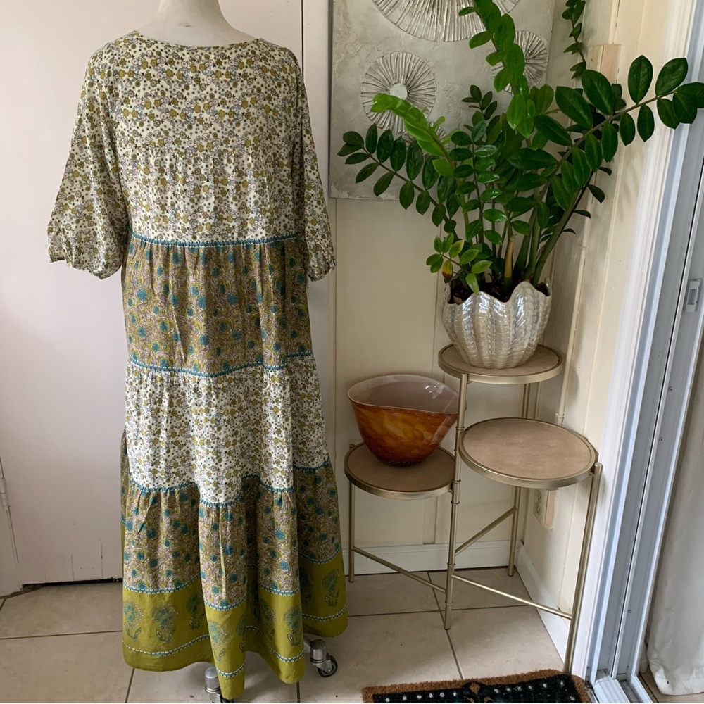 Natural Life cotton floral multicolor printed maxi oversized Boho dress size S - Picture 3 of 13